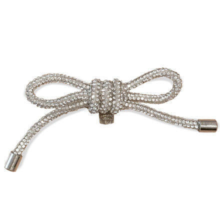 Klickdekor fr ballerinaskor rosett i strass silver